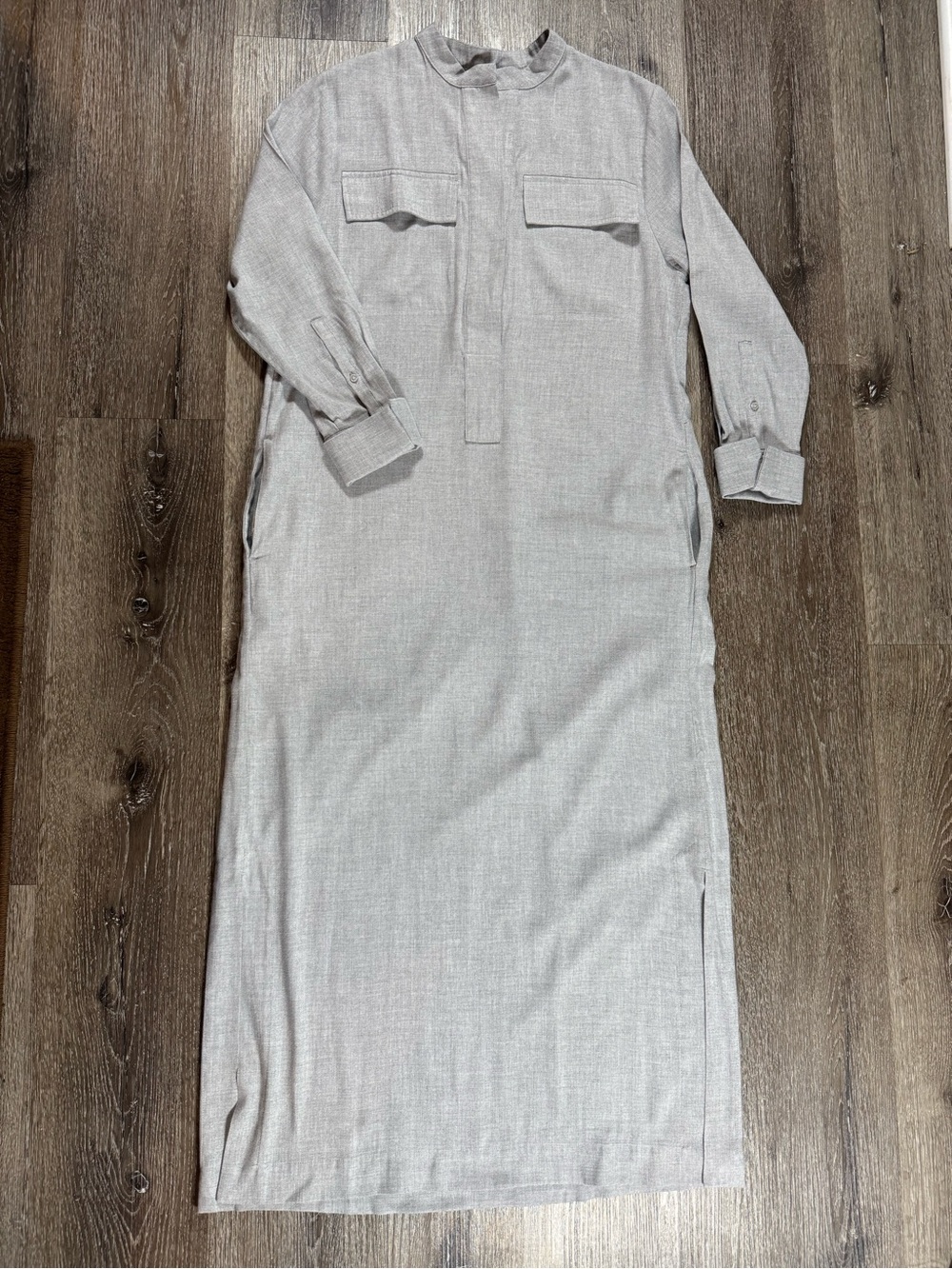 Nordstrom Gray Button-Front Shirt Dress (202)